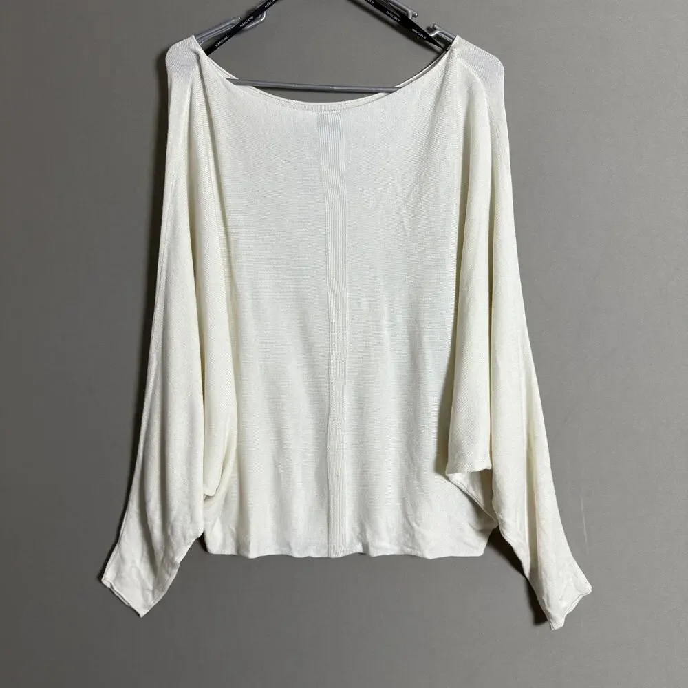 Marciano Wool Relaxed Slouchy‎ Coastal Dainty Batwing Sweater XS White Cream